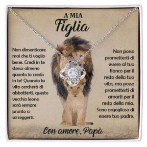 A mia figlia - Collana in oro bianco 14K con Cristalli Zirconia LEONA