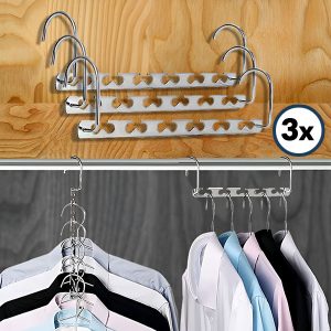 Stendibiancheria salvaspazio in acciaio (3 pezzi) | SNAPHANG