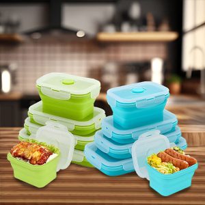 Contenitori pieghevoli in silicone resistente senza BPA (4 misure) | POPLATE