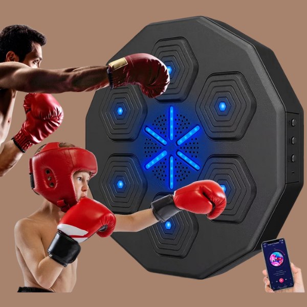 Macchina Da Boxe Musicale Per Bambini – Montaggio A Parete Con Luci E Suoni, Guanti Inclusi