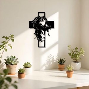 Croce moderna in metallo da parete | JESUMET