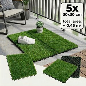 Piastrelle in erba sintetica per decorazioni (5pz) | GRASSTILE